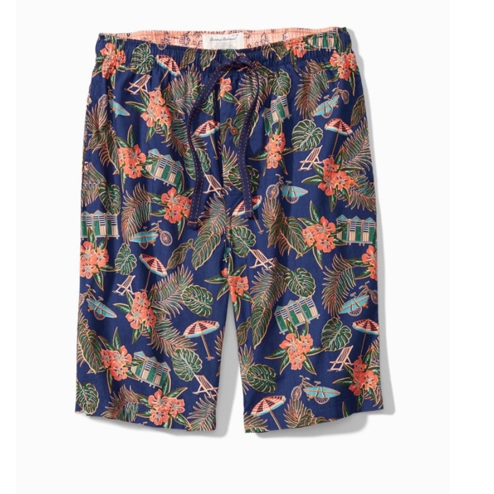 Tommy Bahama Men Scenic Woven Lounge Blue Floral Swim Trunks Shorts size L